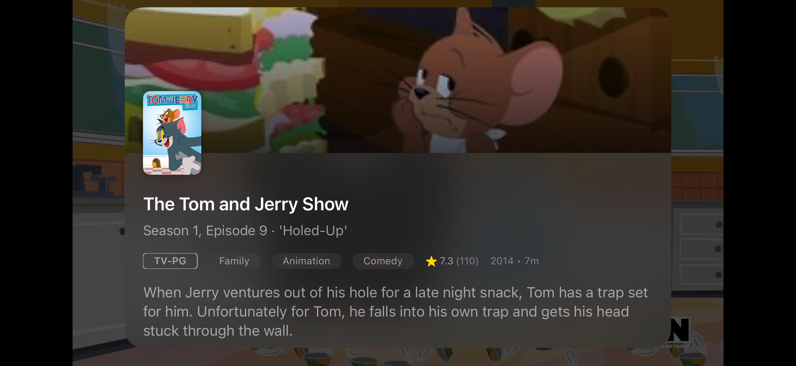 Streamline — player overlay with episode info